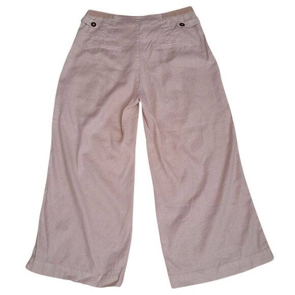 Sundance The Villa Wide Leg Women's Cropped Linen Blend Lagenlook  Pant Size 6 - Picture 3 of 6